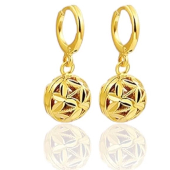 RAF ROSSI Gold Plated Jewelry - Marcella filigree sphere dangle gold-filled earrings